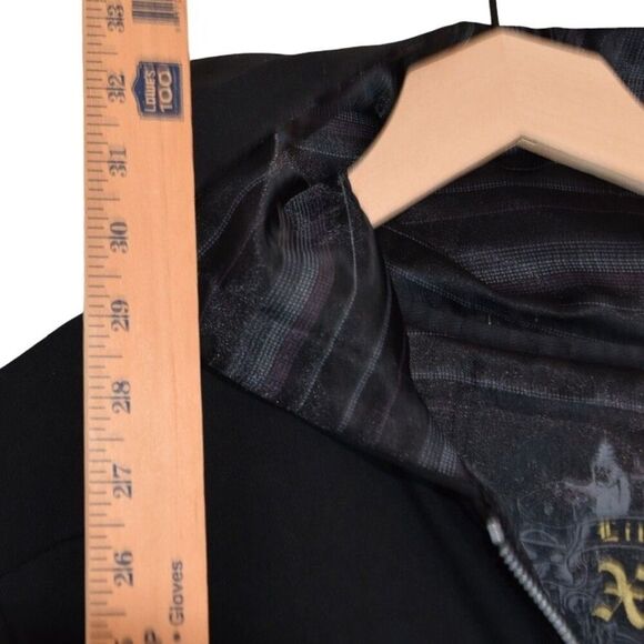 Vintage Quiksilver Full Zip Hoodie XL Black Satin Lined Streetwear Skater Y2K - Picture 4 of 7